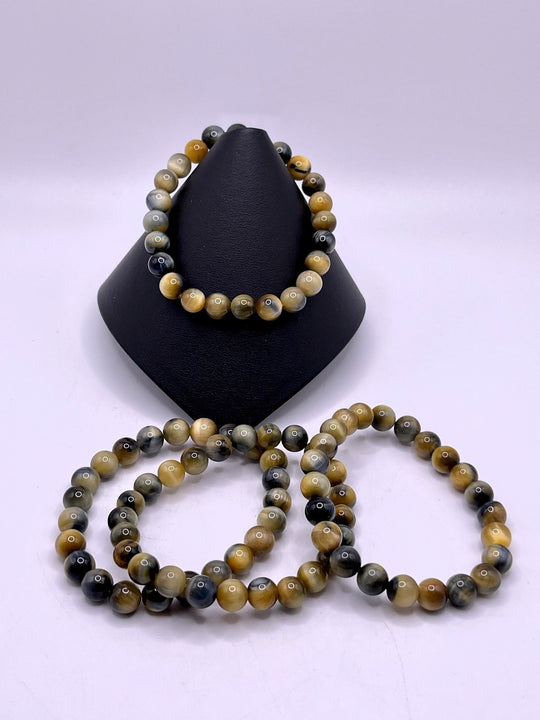 Golden Blue Tiger Eye Stretch Bracelet