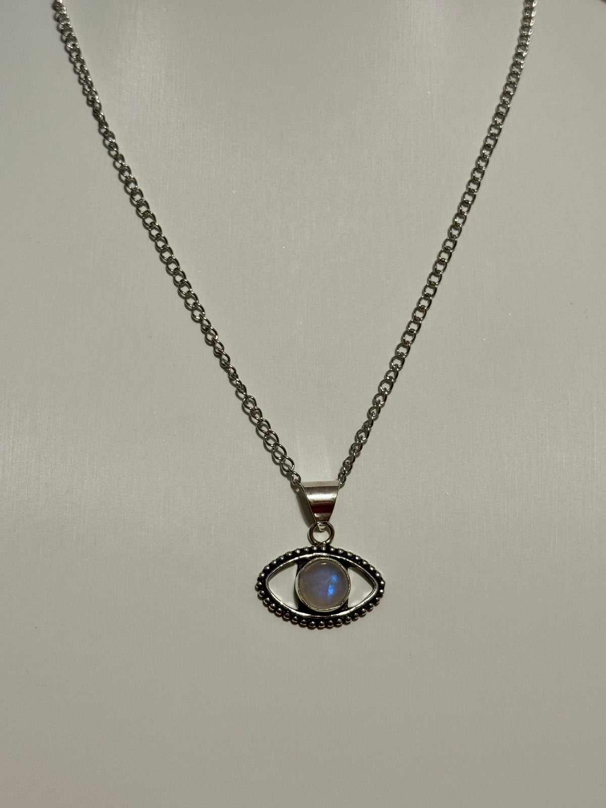 Moonstone Evil Eye Pendant