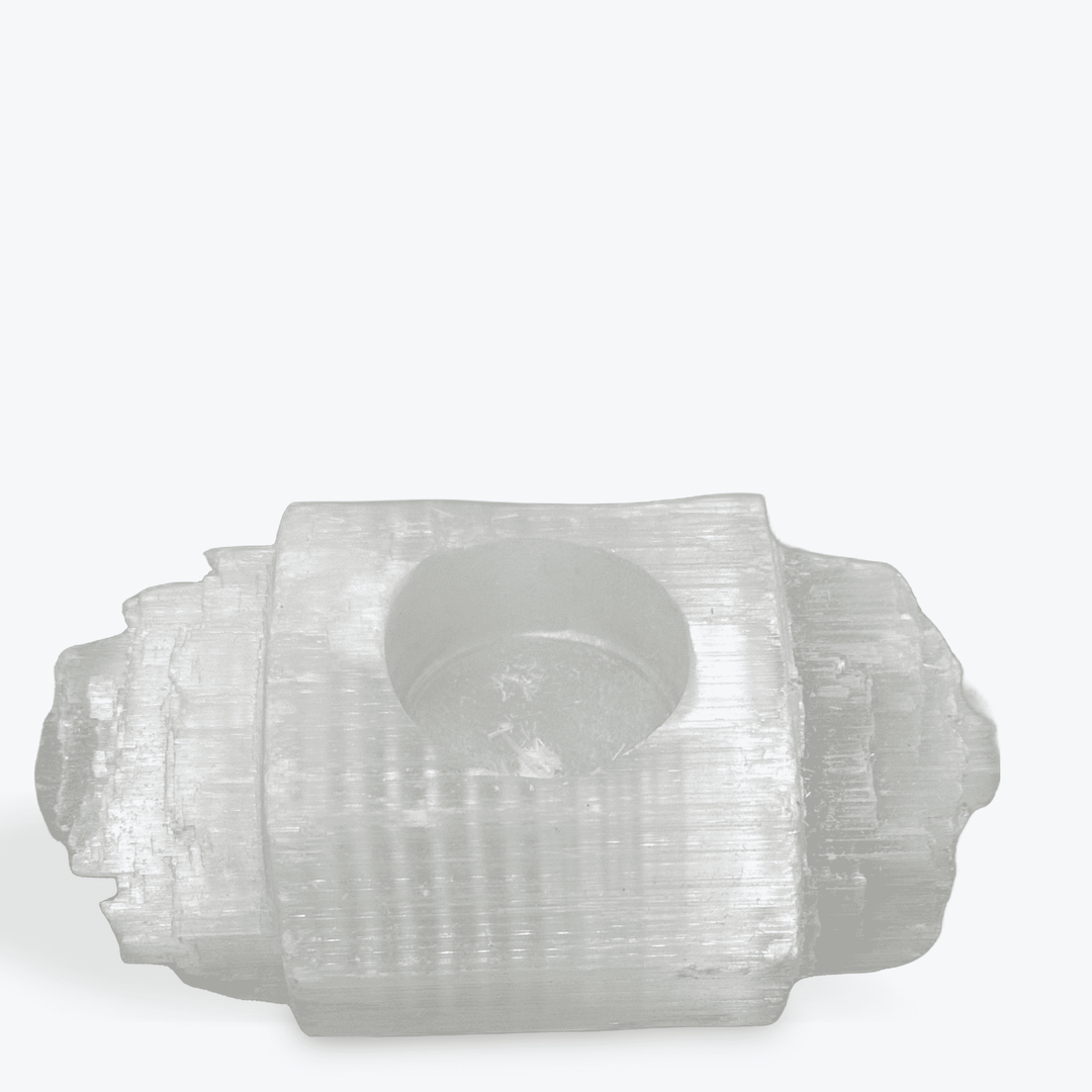 Selenite Log Candleholder