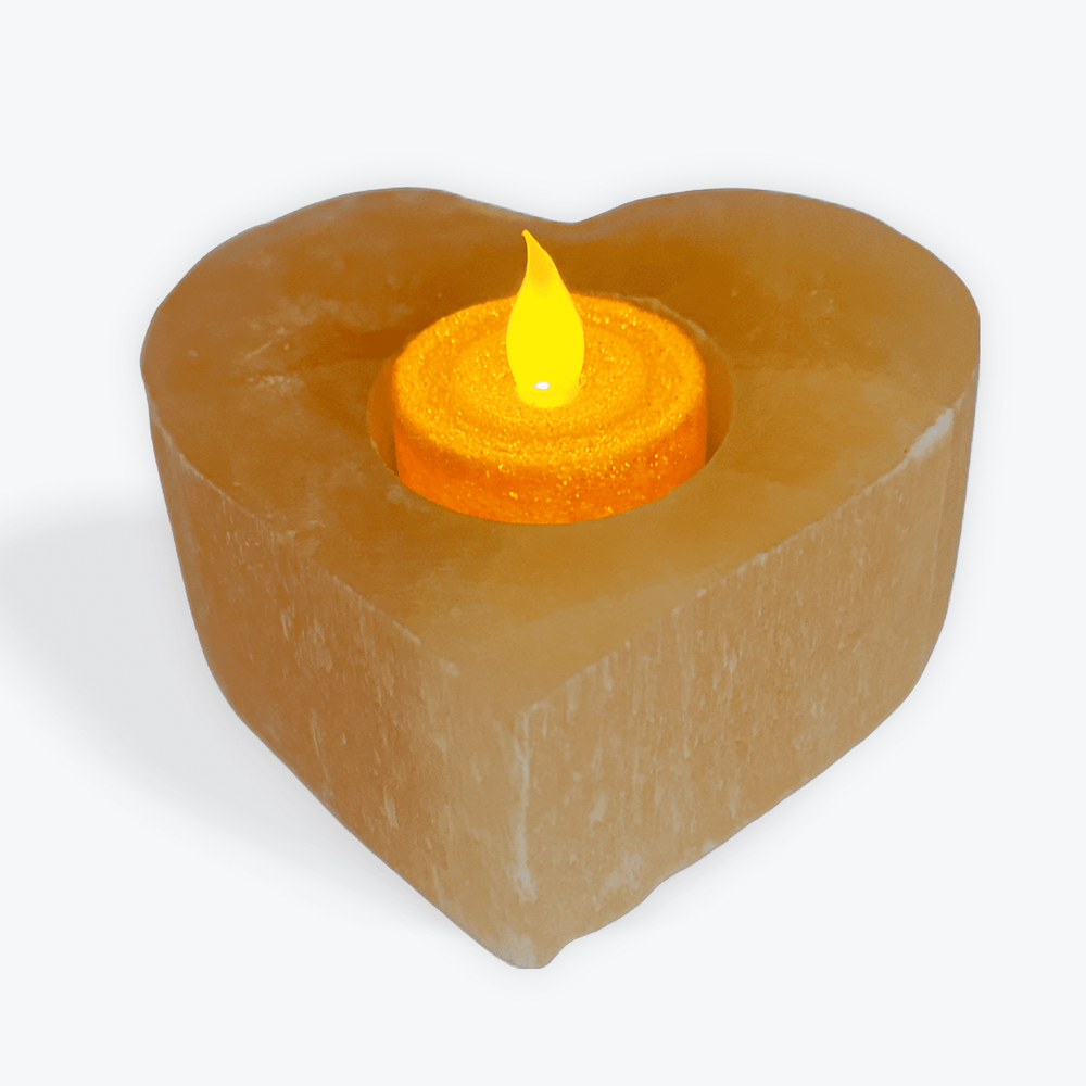 Selenite Heart Candle Holder