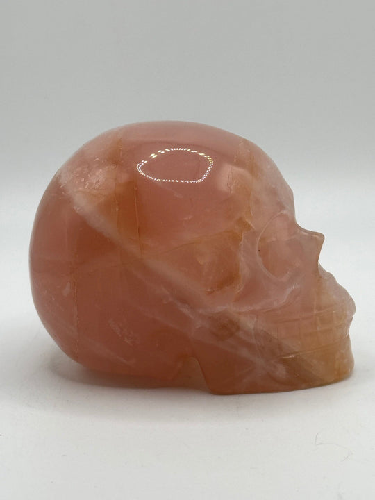 Rose Quartz Skull Carving