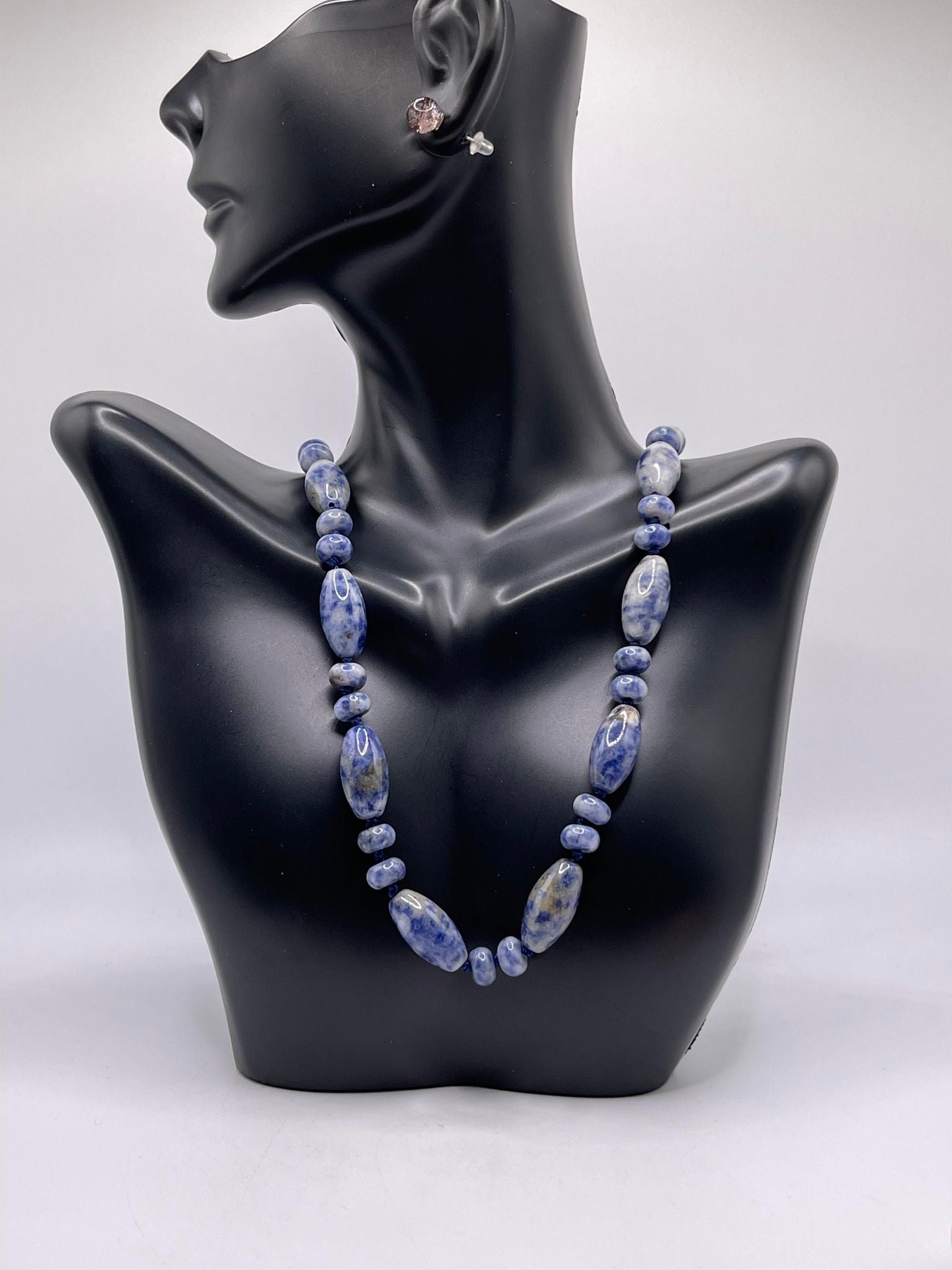 Sodalite Barrel Necklace