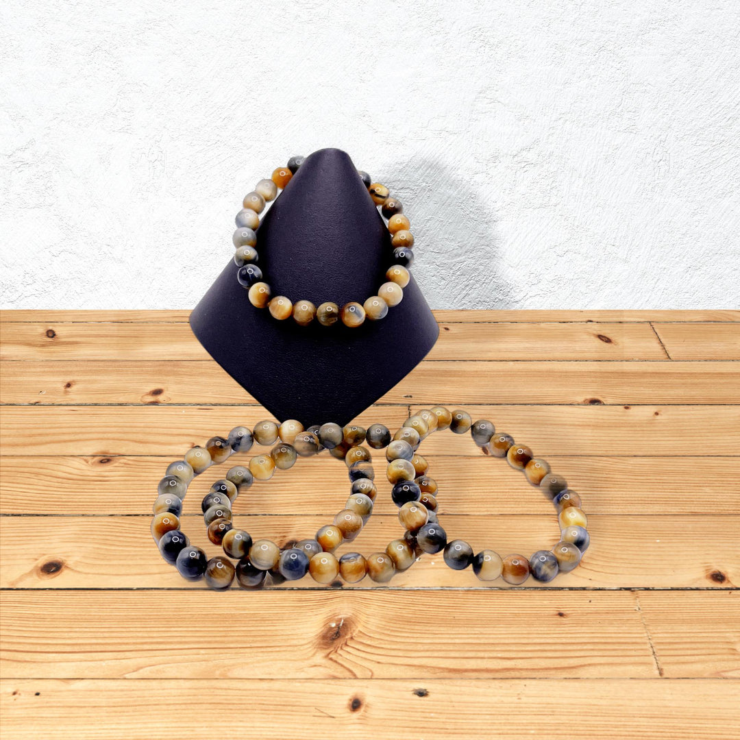 Golden Blue Tiger Eye Stretch Bracelet