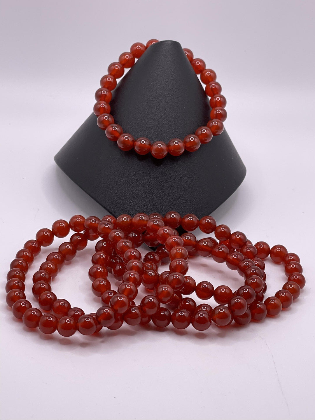 Orange Red Carnelian Stretch Bracelet