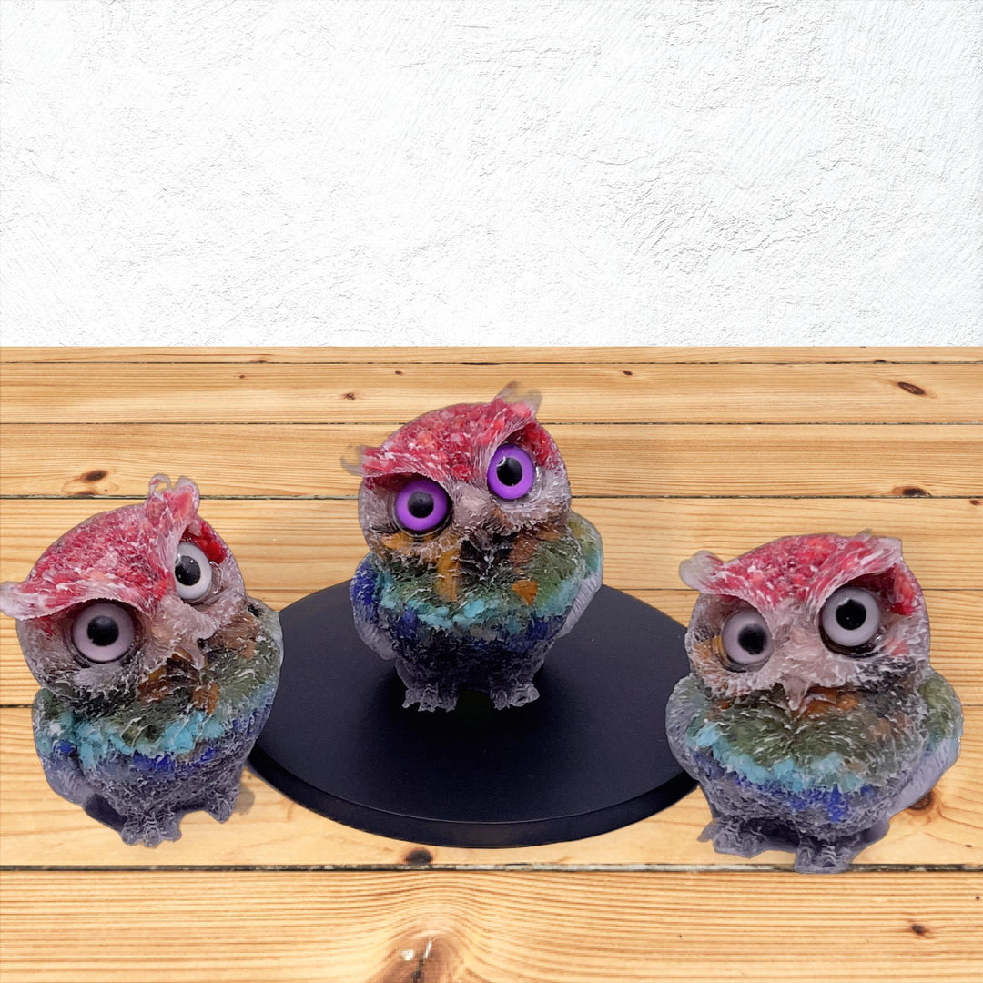 Natural Crystal Resin Owl