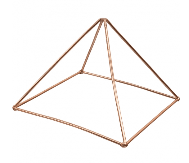 Copper Pyramid Energizer Set With Crystal Point & Velvet Mat