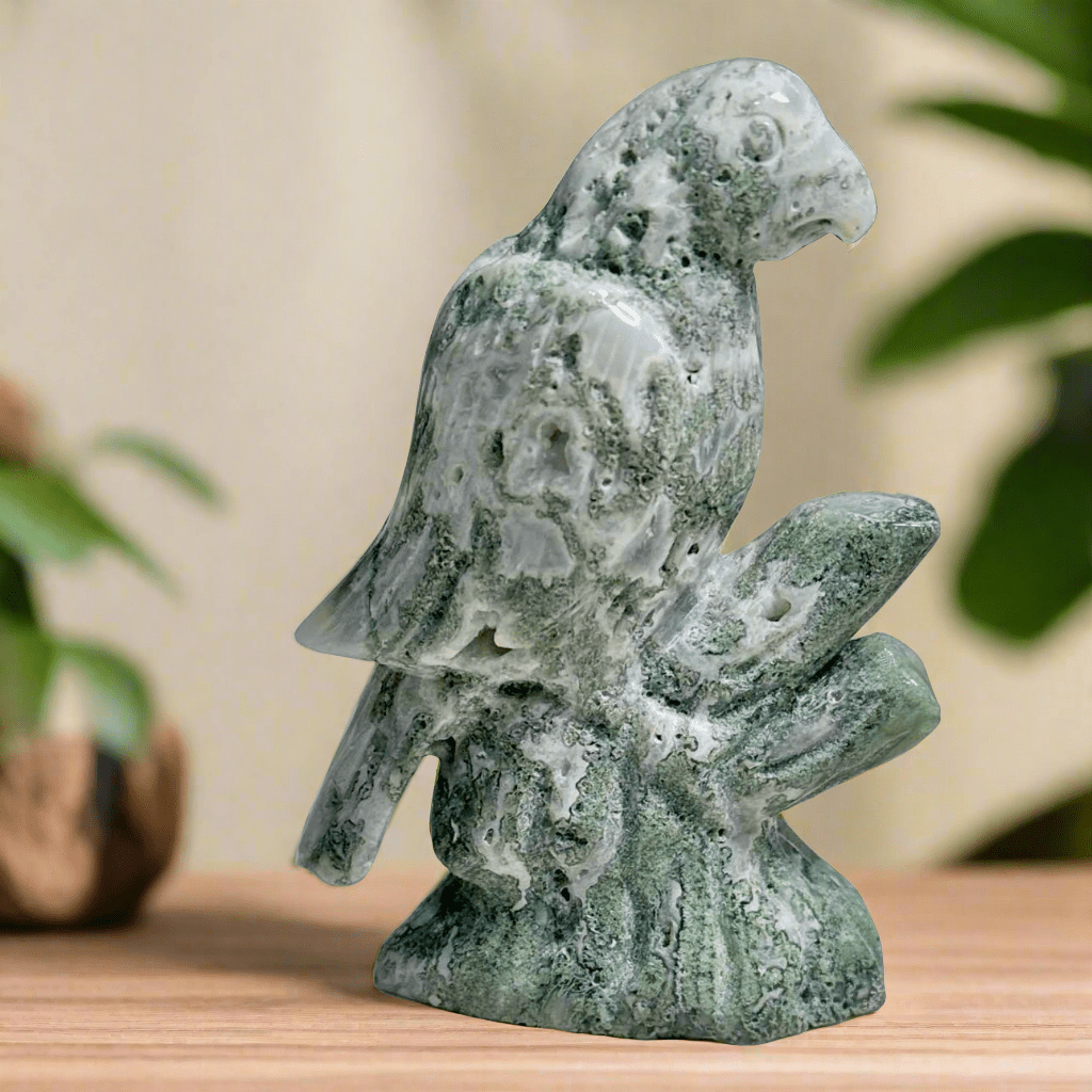 Moss Agate Parrot