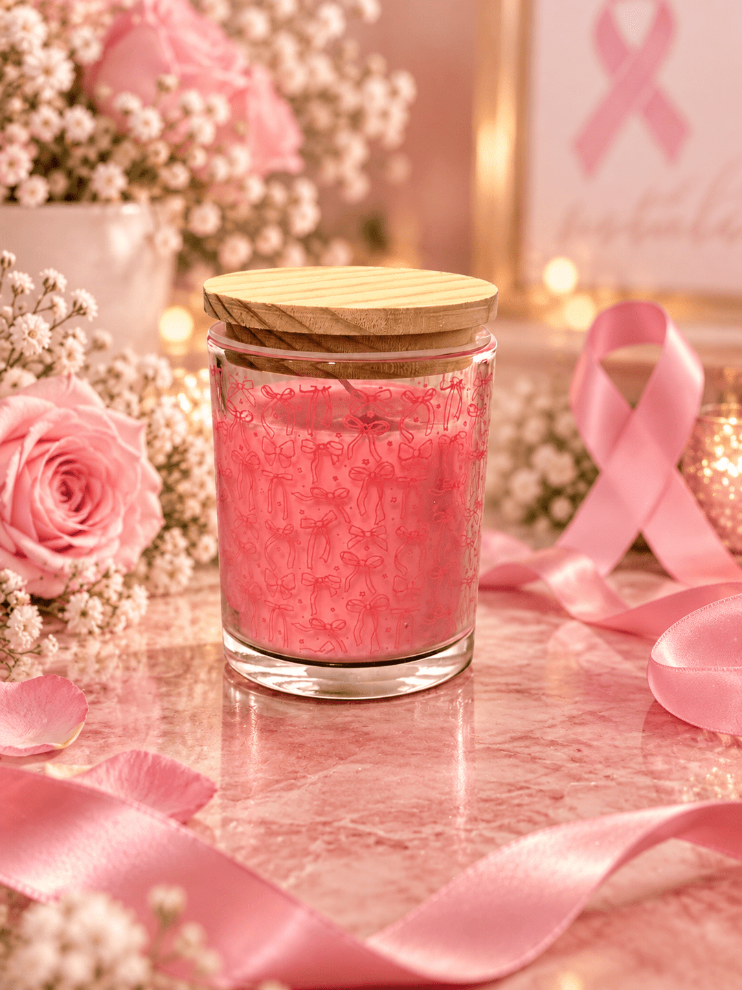Unbreakable Breast Cancer Awareness Candle