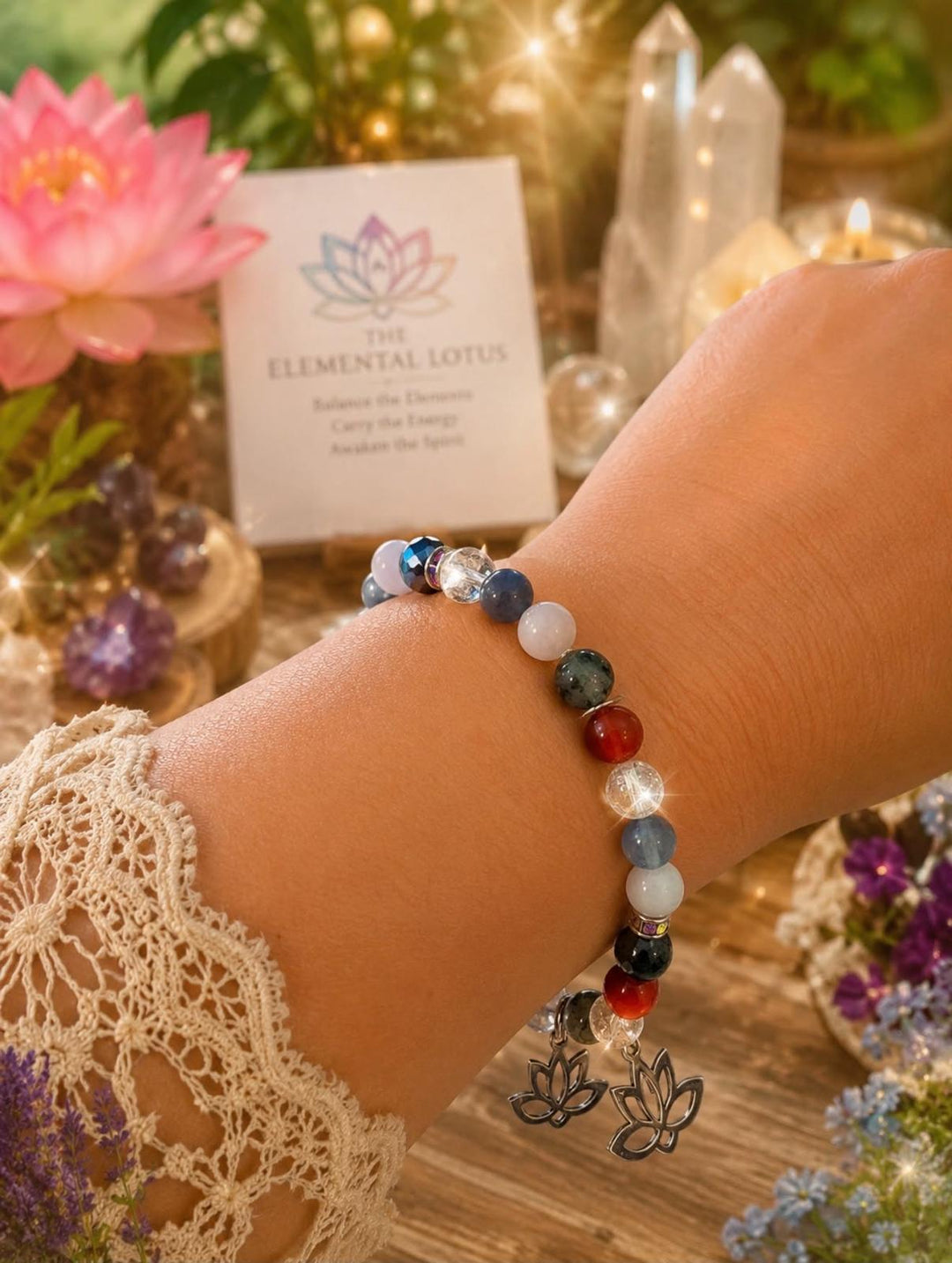 The Elemental Lotus Signature Charm Bracelet — Balance of the Elements