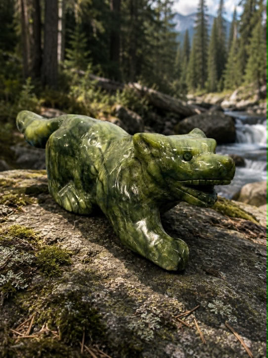 Jade Wolf Carving