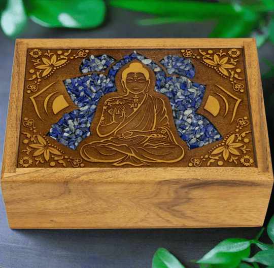 Velvet Lined Laser Etched Wooden Box