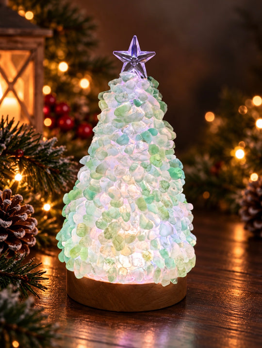 Árboles navideños LED de cristal