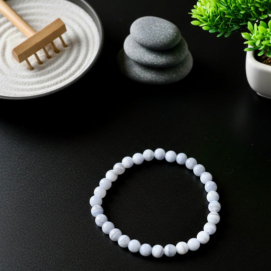 Blue Lace Agate Stretch Bracelet