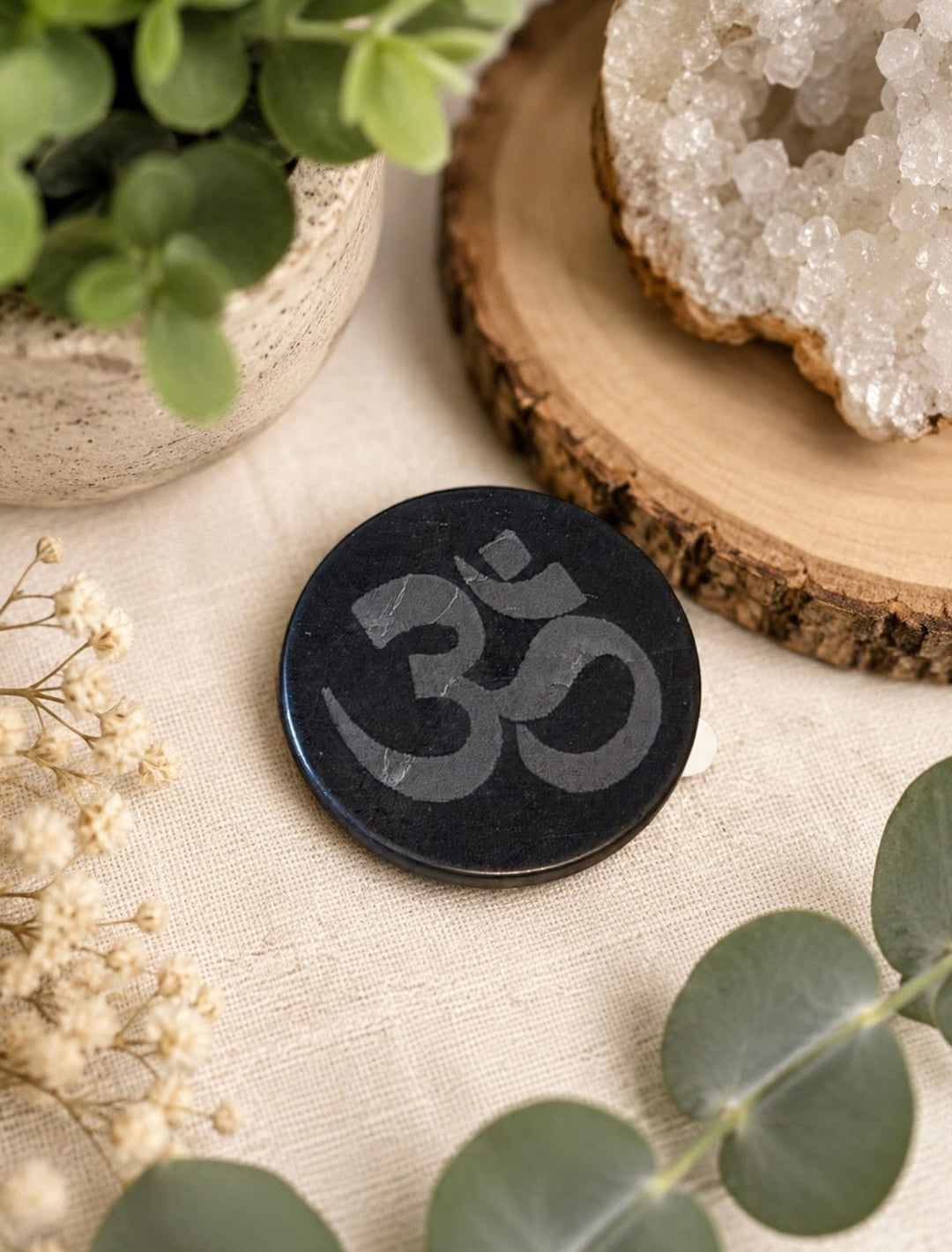 Shungite Engraved Round EMF Phone Protector