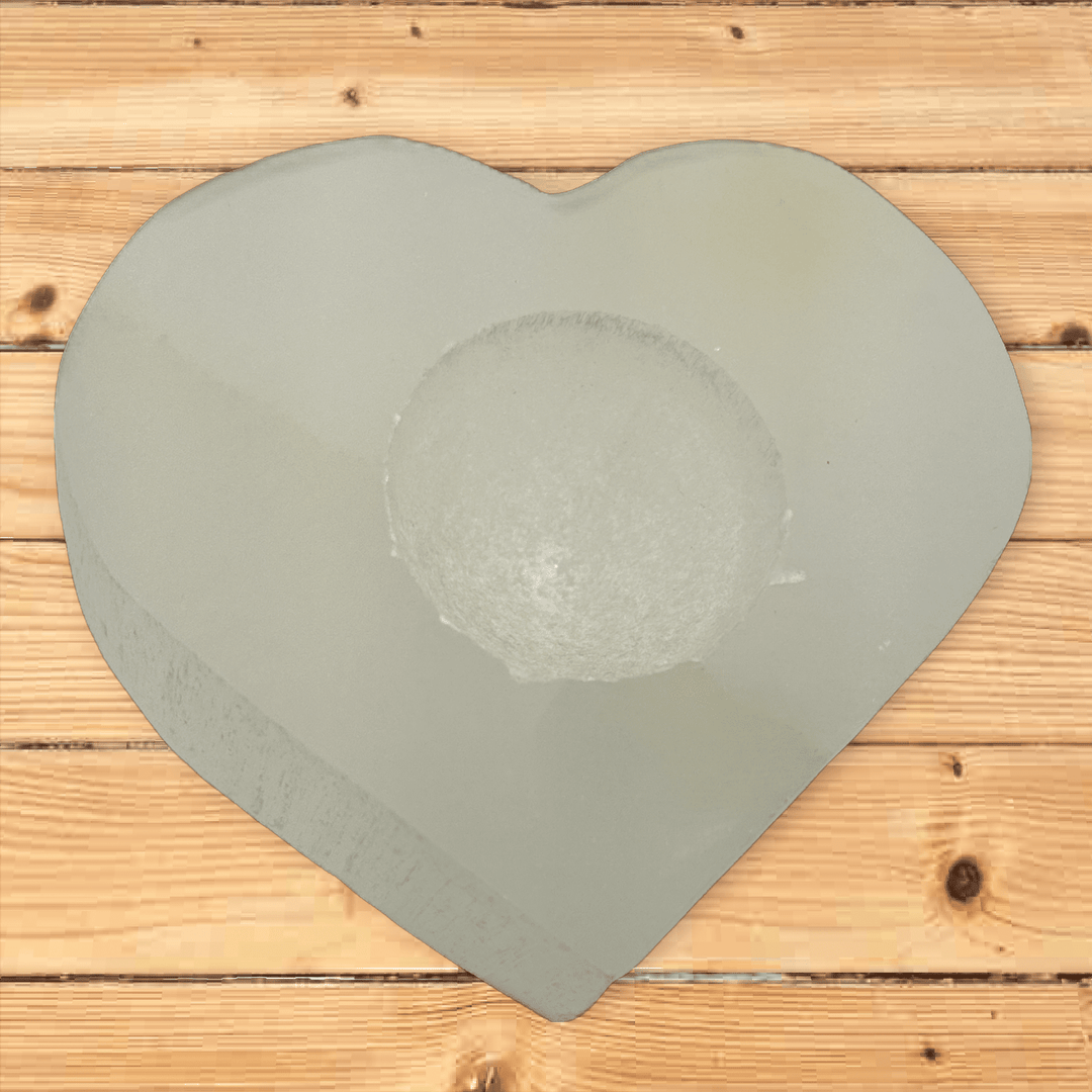 Selenite Heart Candle Holder