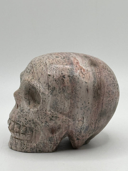 Dendritic Picture Jasper Skull Carving