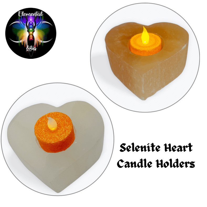 Selenite Heart Candle Holder