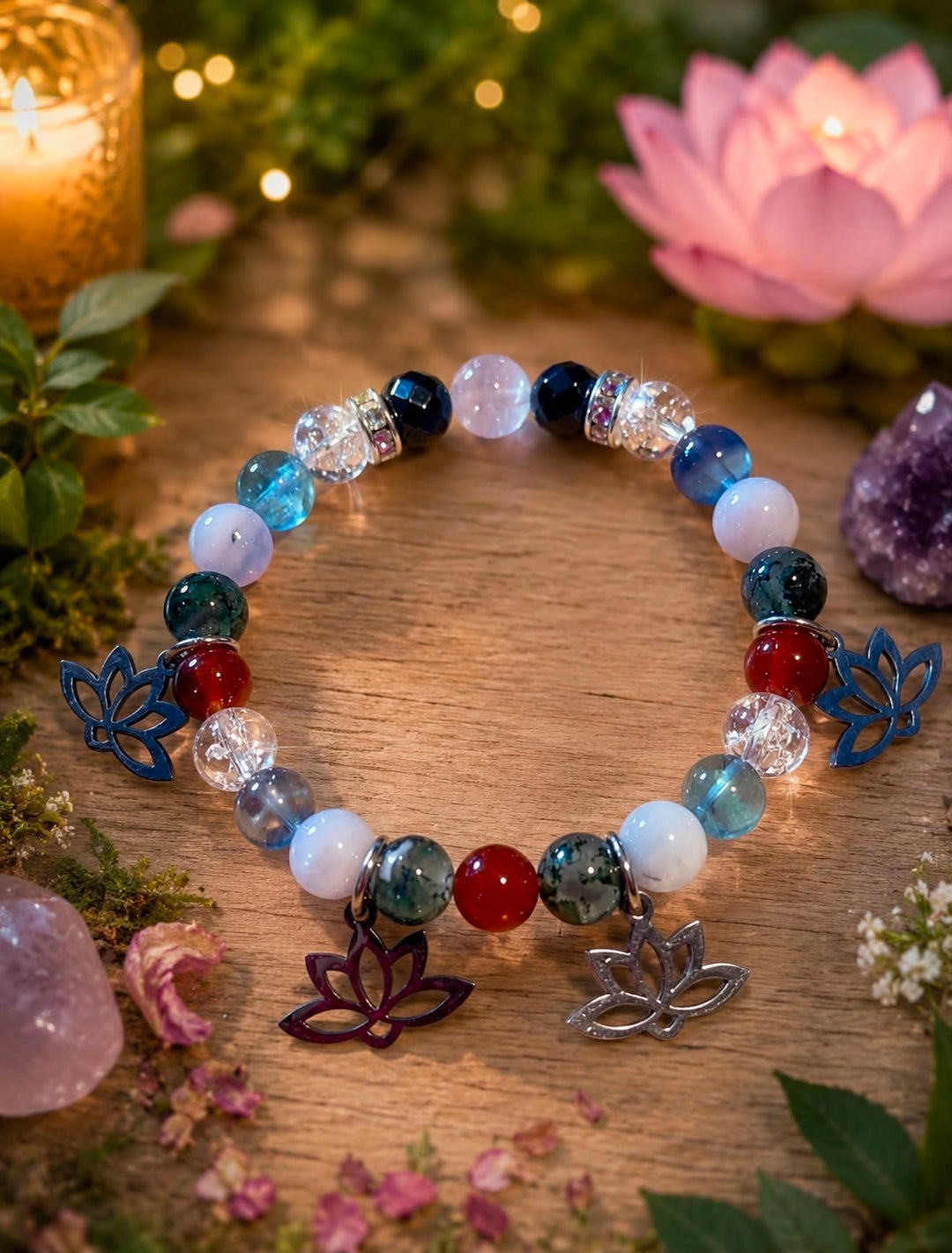The Elemental Lotus Signature Charm Bracelet — Balance of the Elements