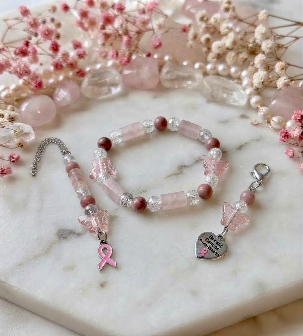 Unbreakable Bloom Breast Cancer Awareness Jewelry Set