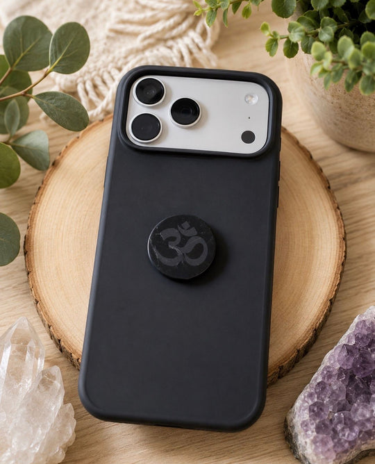 Shungite Engraved Round EMF Phone Protector