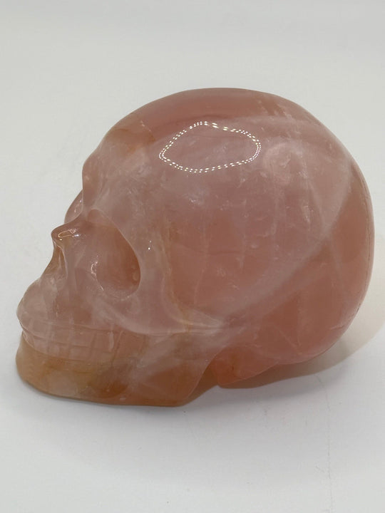 Rose Quartz Skull Carving