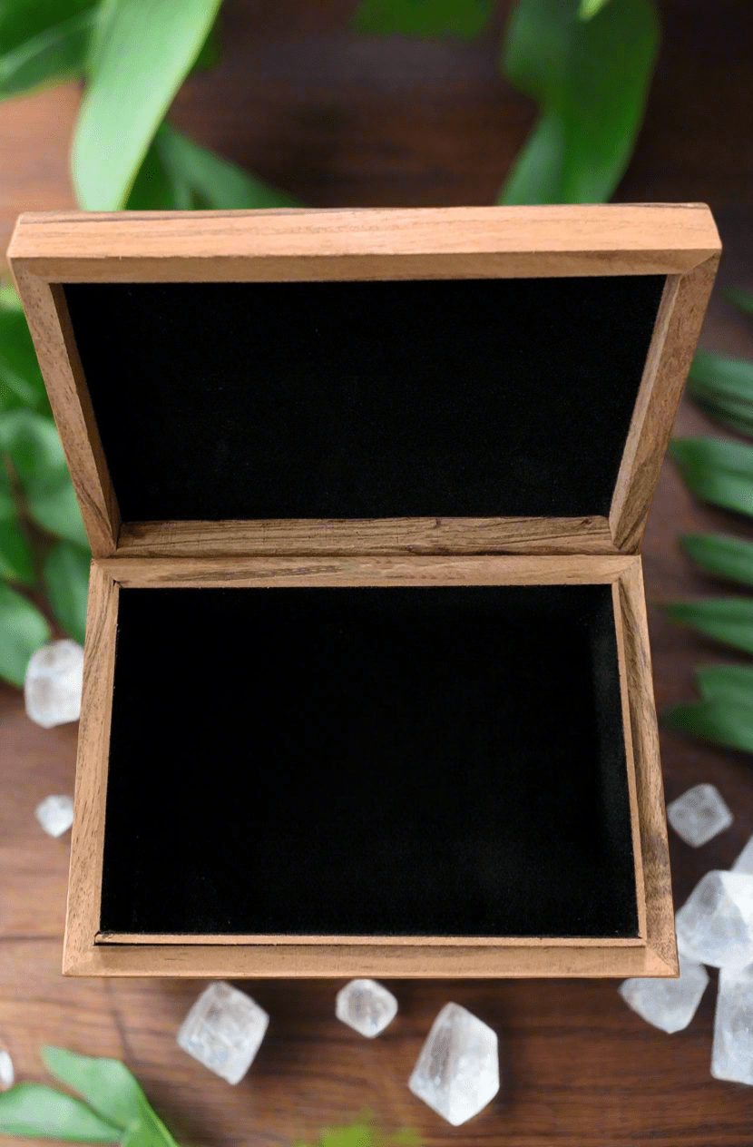 Velvet Lined Laser Etched Wooden Box