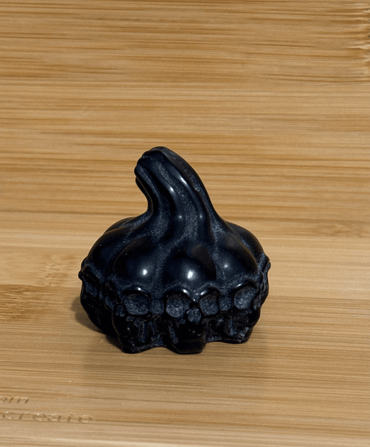 Hand Carved Skull Pumpkin