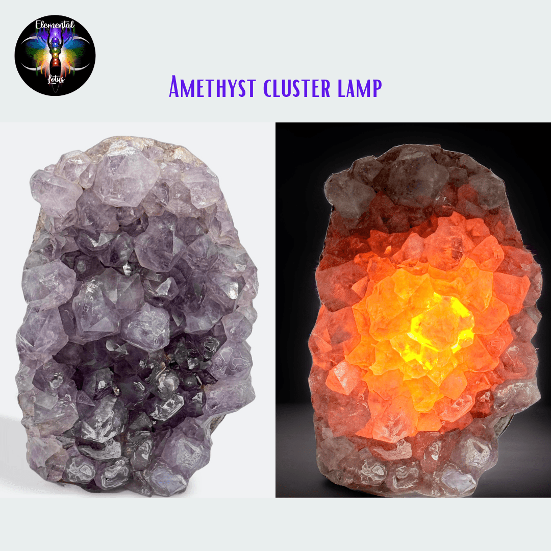 Amethyst Cluster LED Lamp