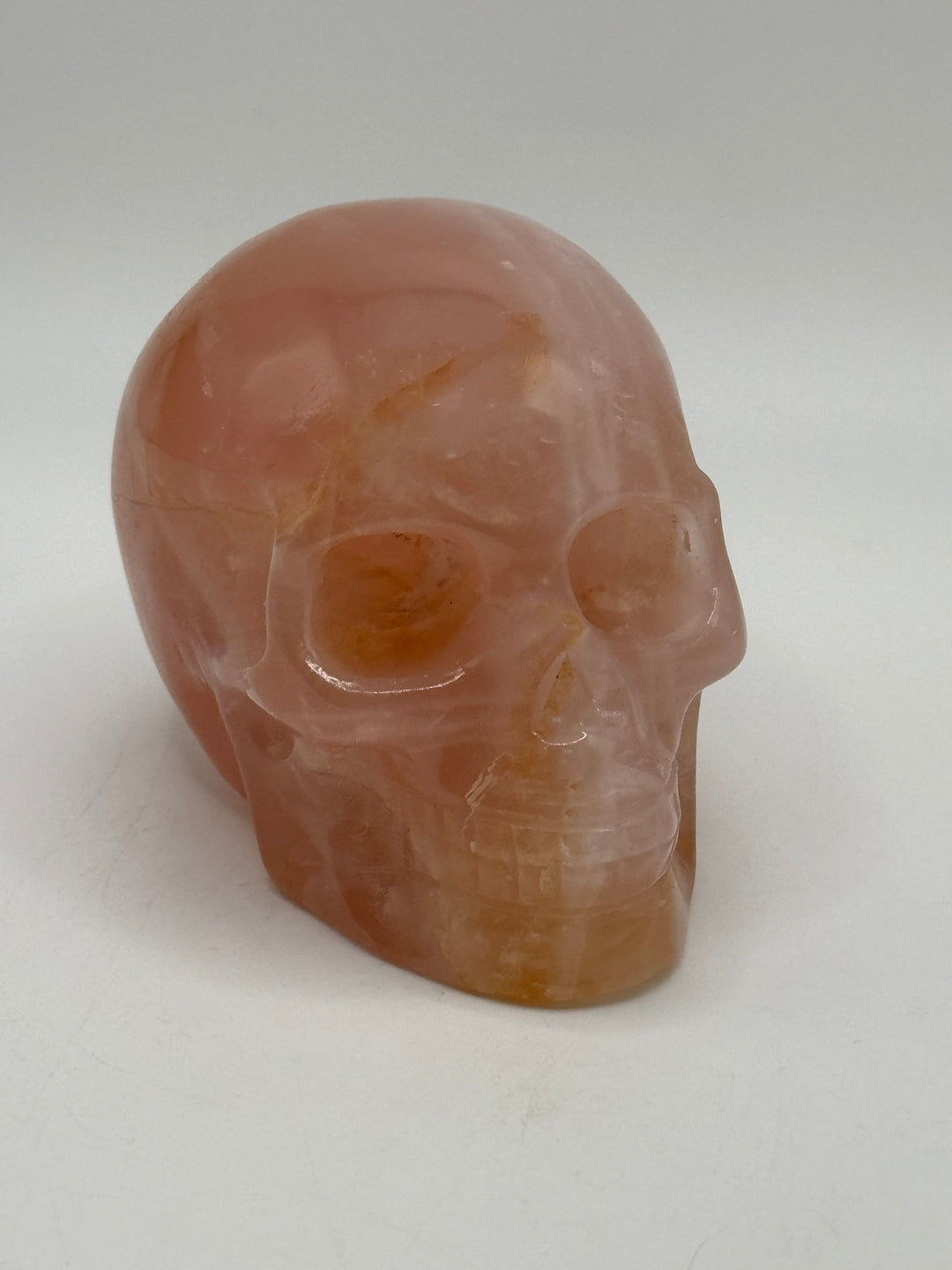 Rose Quartz Skull Carving