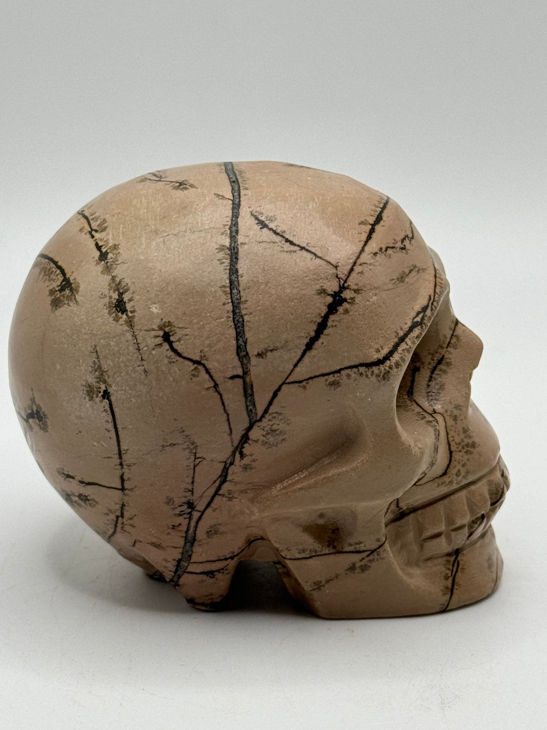 Dendritic Picture Jasper Skull Carving