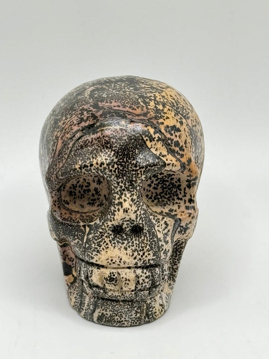 Dendritic Picture Jasper Skull Carving