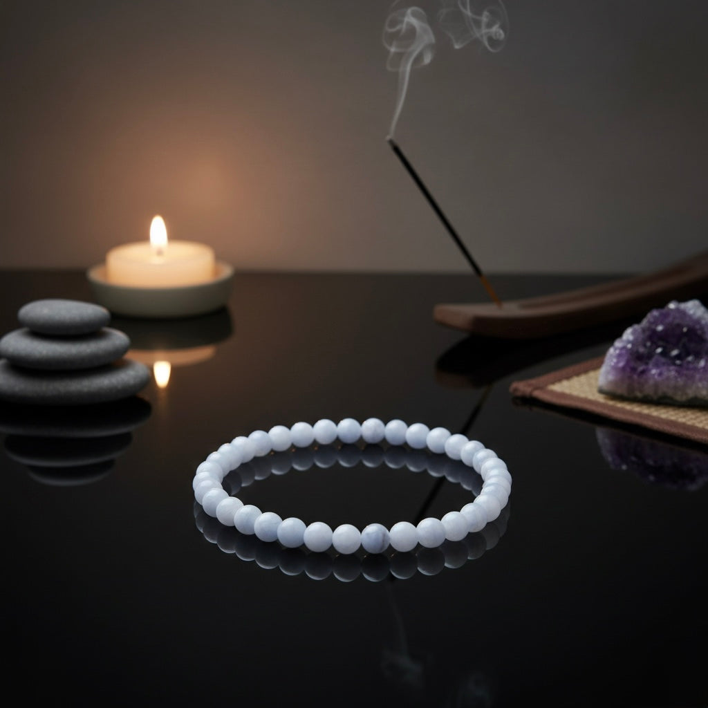 Blue Lace Agate Stretch Bracelet