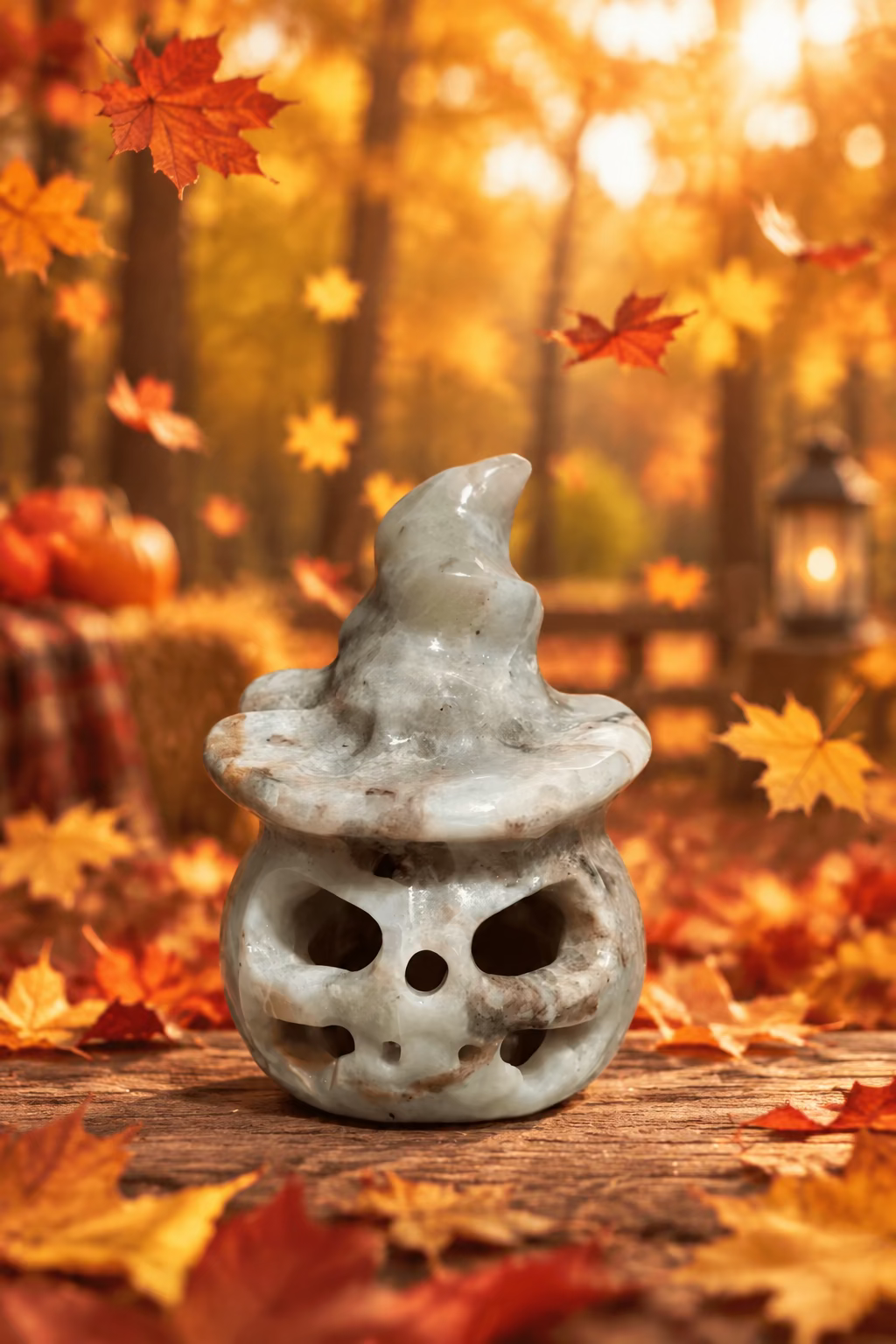 Caribbean Calcite Jack O’Lantern / Pumpkin Crystal Carvings