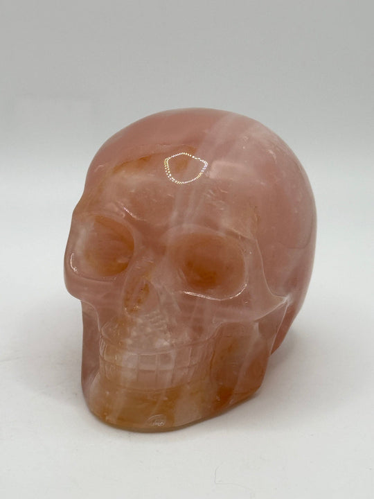 Rose Quartz Skull Carving