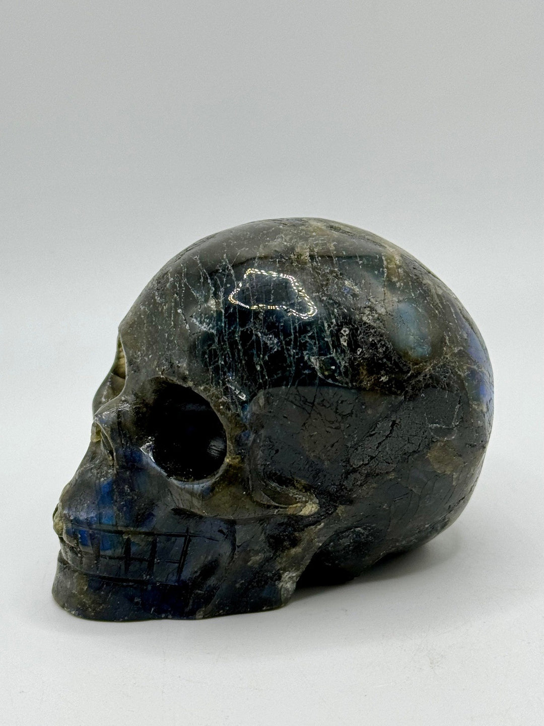 Labradorite Skull Carving