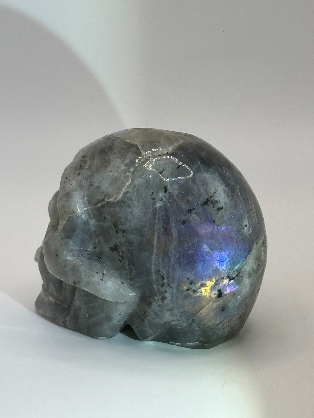 Labradorite Skull Carving