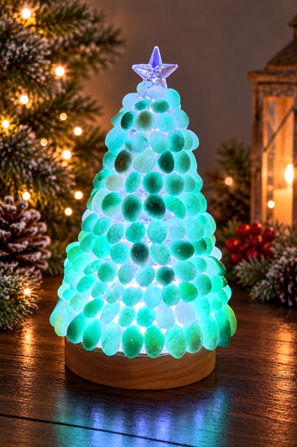 Árboles navideños LED de cristal
