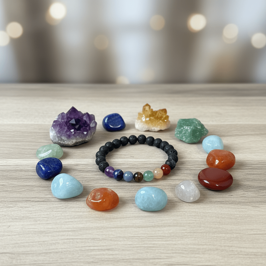 Chakra Lava Stone Bracelet with EO Blend