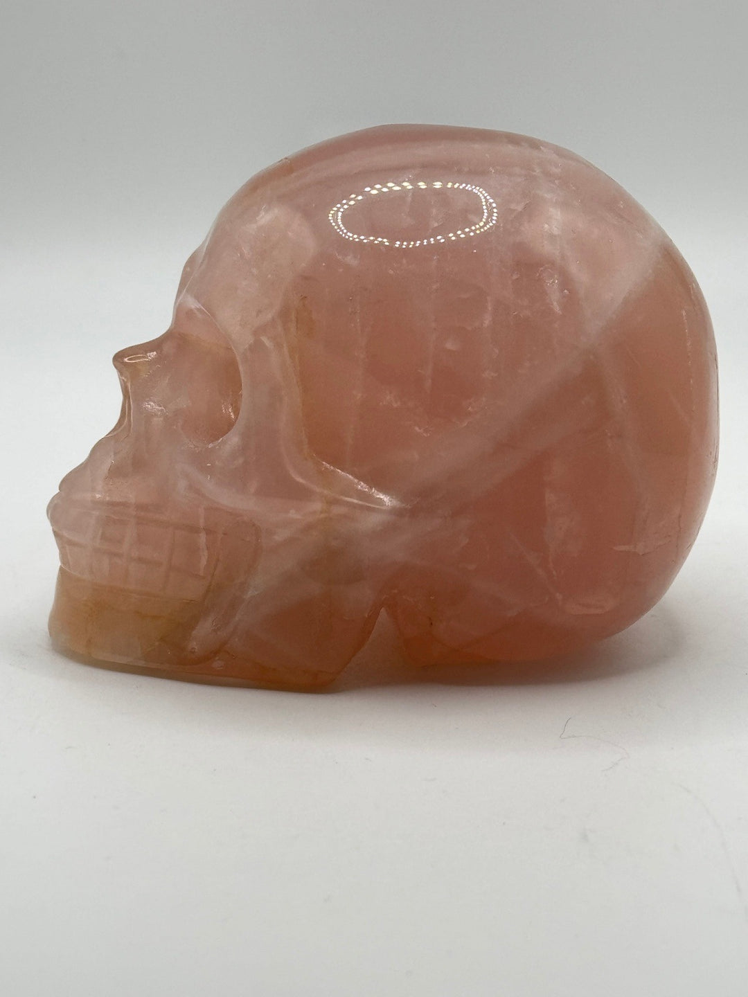 Rose Quartz Skull Carving