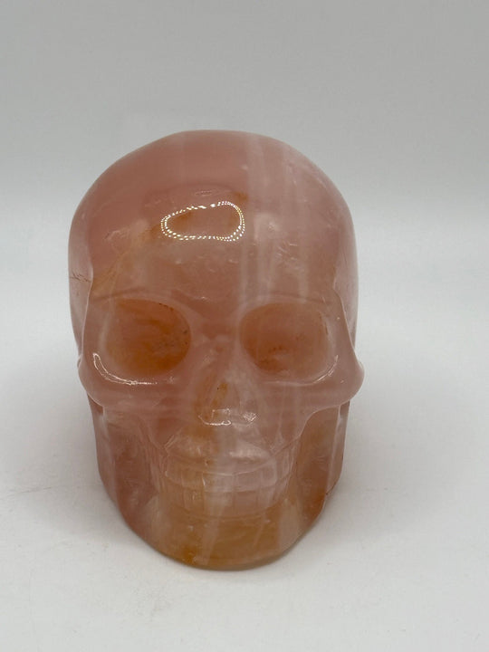 Rose Quartz Skull Carving