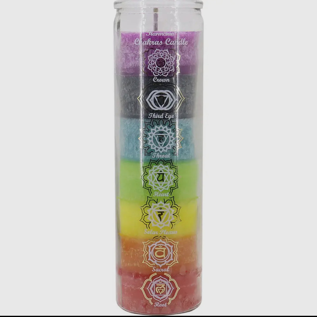 7 Day Chakra Glass Candle