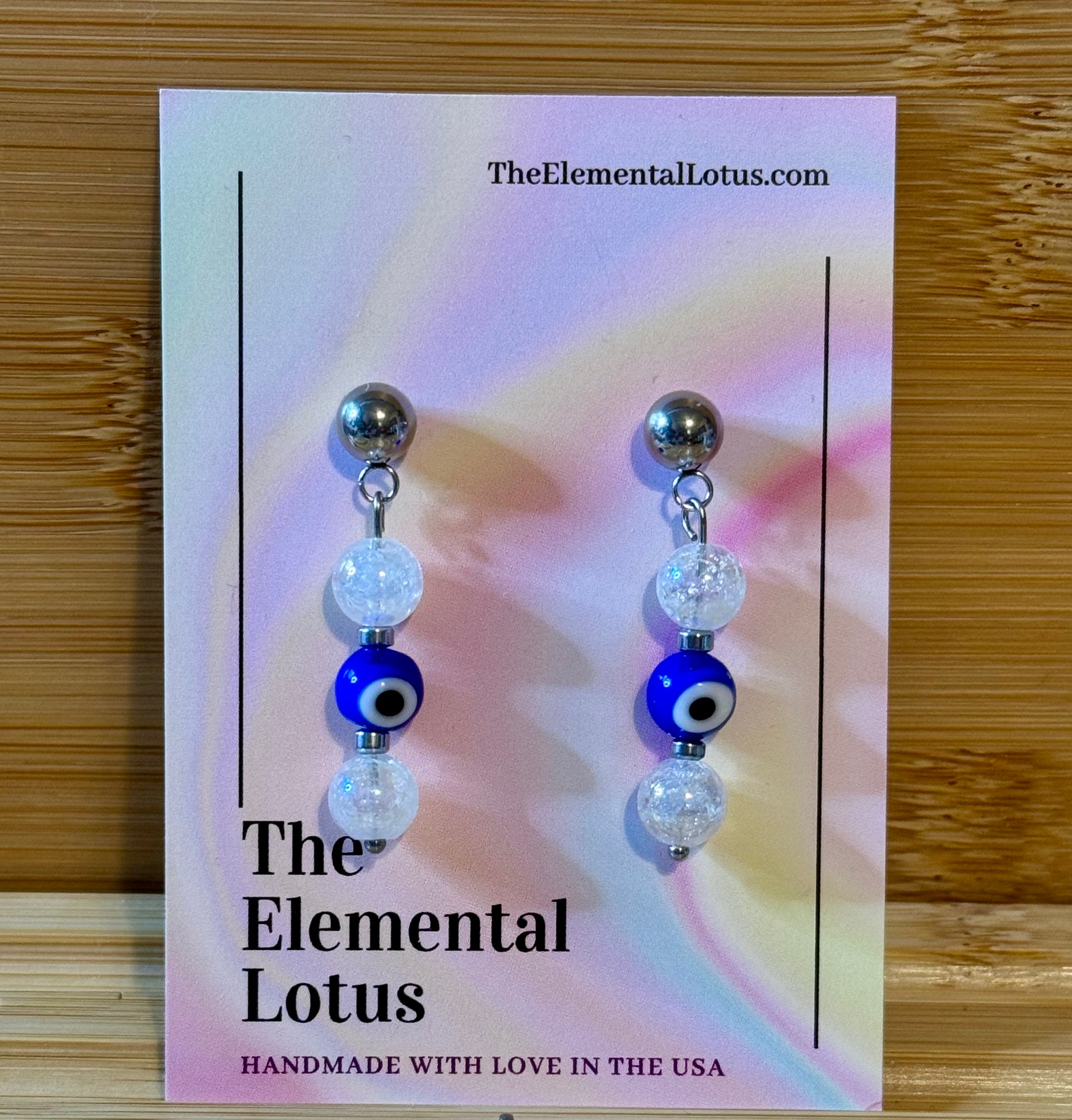 Evil Eye with Quartz Earrings