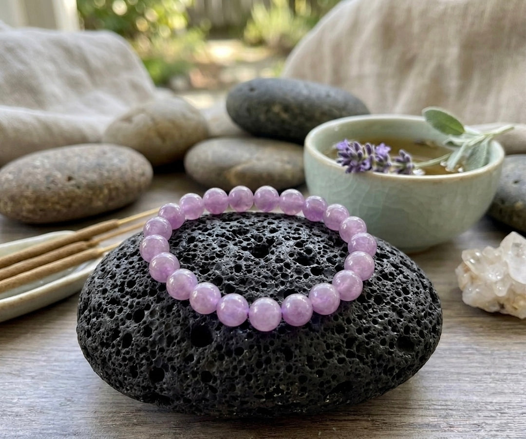 Purple Rose Quartz Stretch Bracelet