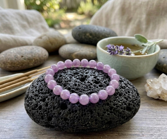 Purple Rose Quartz Stretch Bracelet