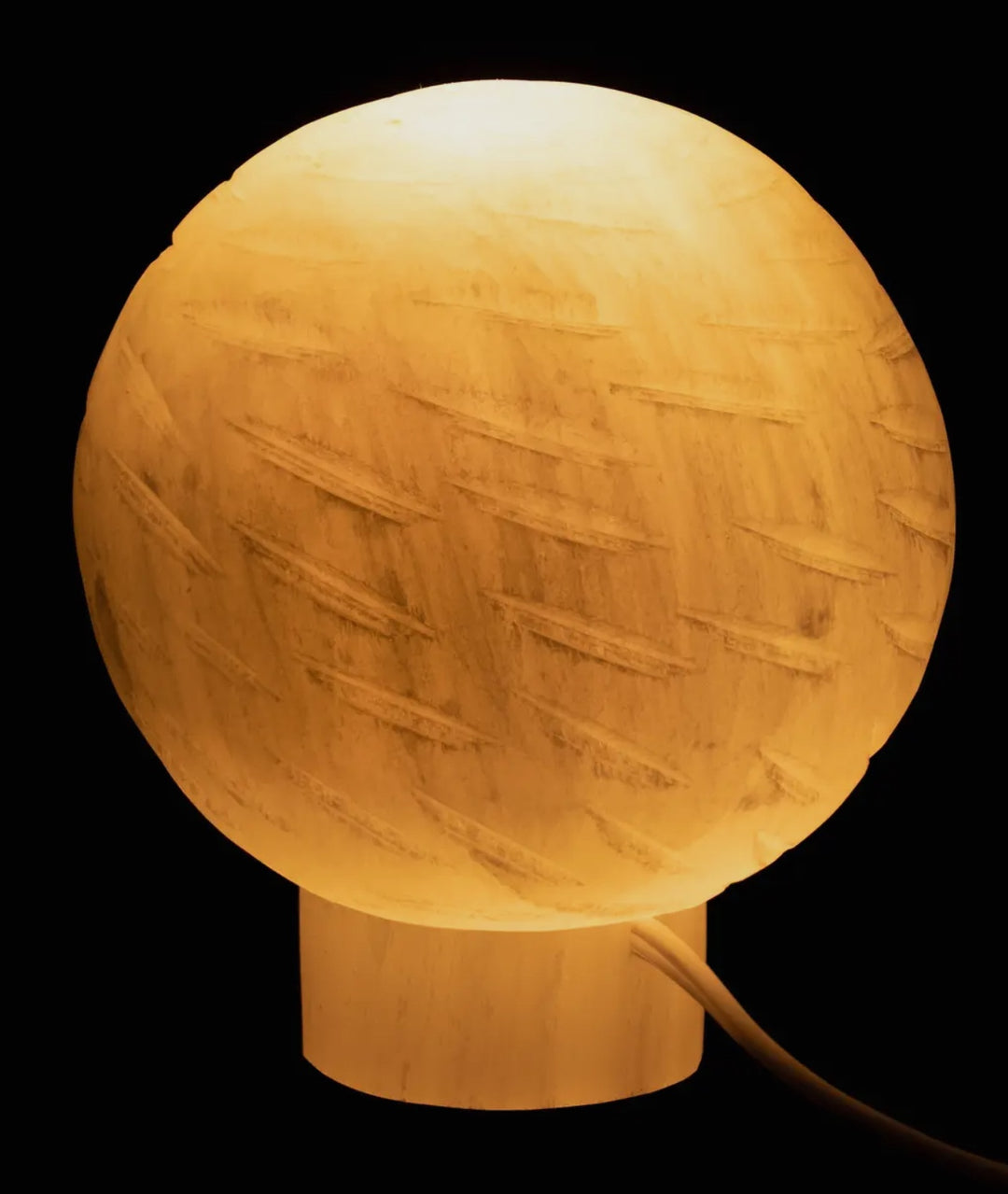 Selenite Carved Moon Lamp