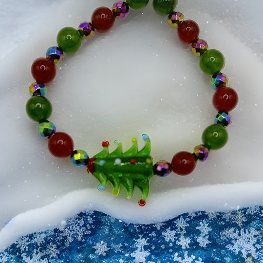 Holiday Crystal & Lampwork Bead Bracelets