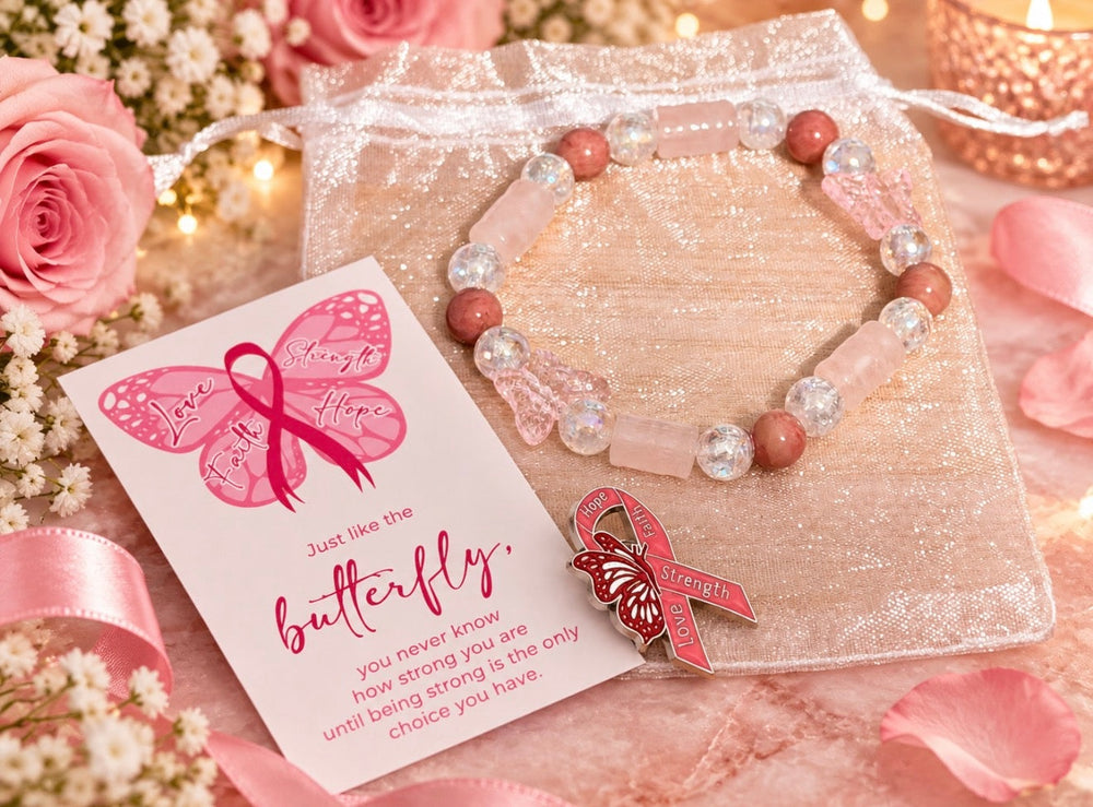 Unbreakable Bloom Breast Cancer Awareness Jewelry Set