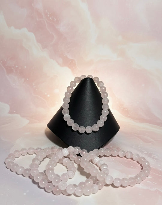 UV-Reactive Mangano Calcite Stretch Bracelet