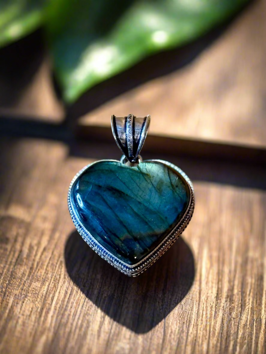 Labradorite Heart Pendant
