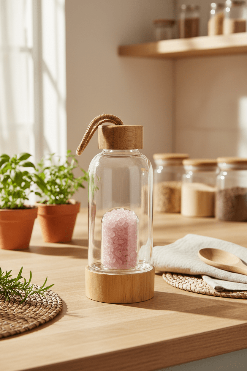 Crystal Infused Healing Glass Water Bottles